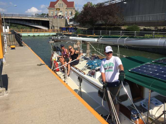 The Crew at Work in Our First Lock